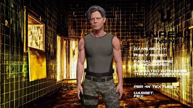 Zombie Hunter full rigged - game ready - animated