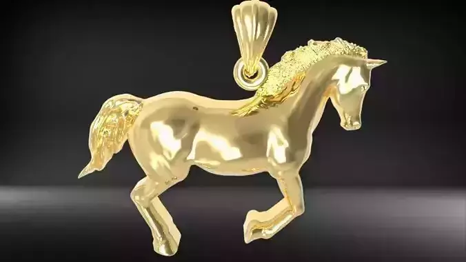 Running Horse Light Weight Pendant Charm Necklace Jewelry