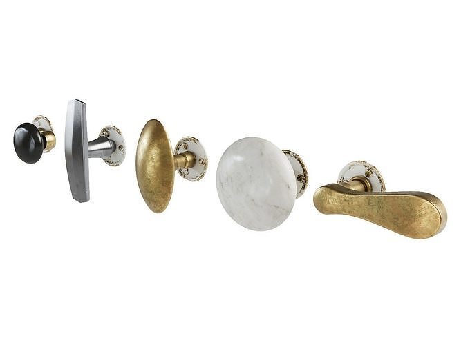 Antique Door Handles Set 3D model