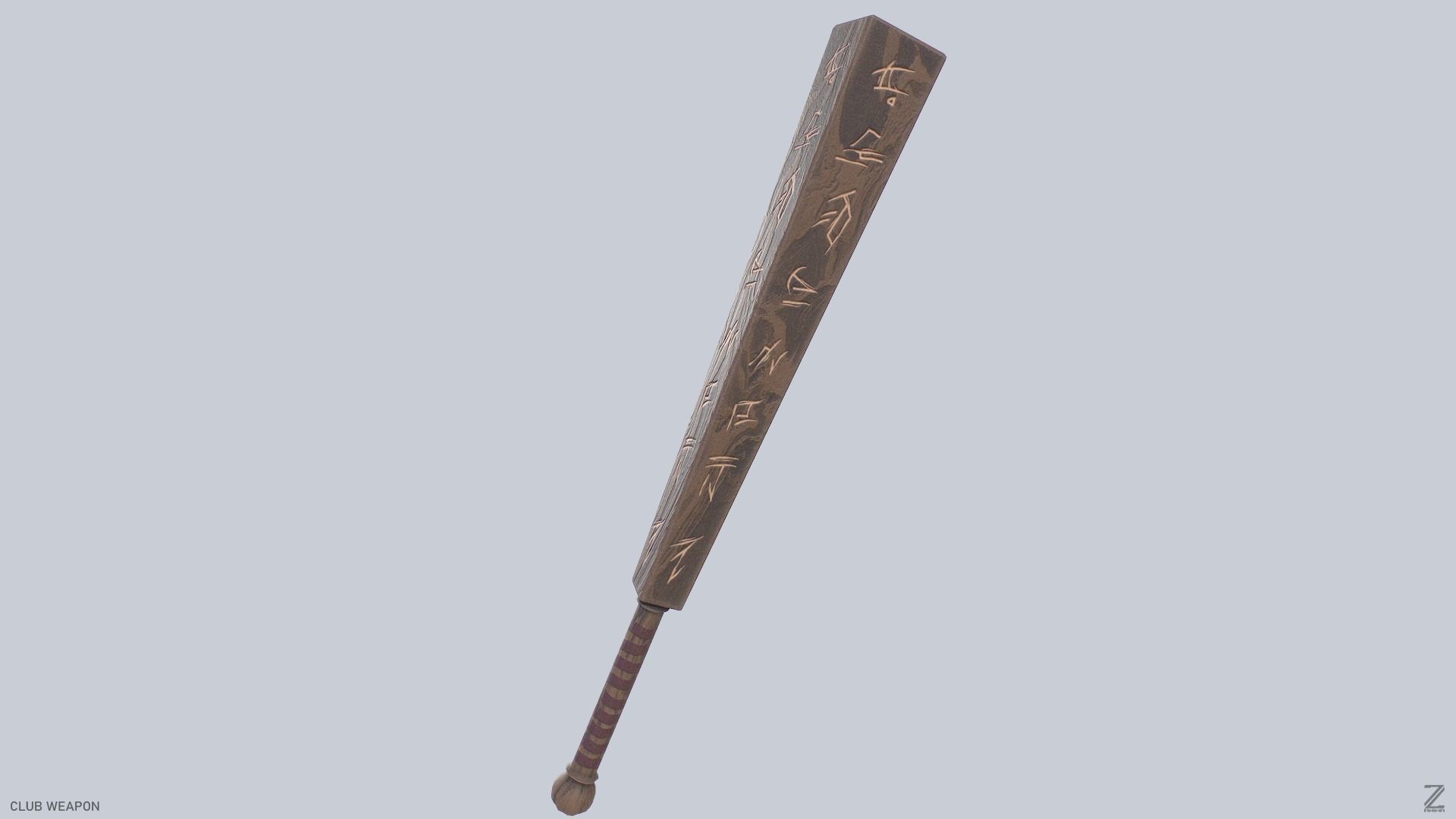 Club weapon Low-poly 3D model_7