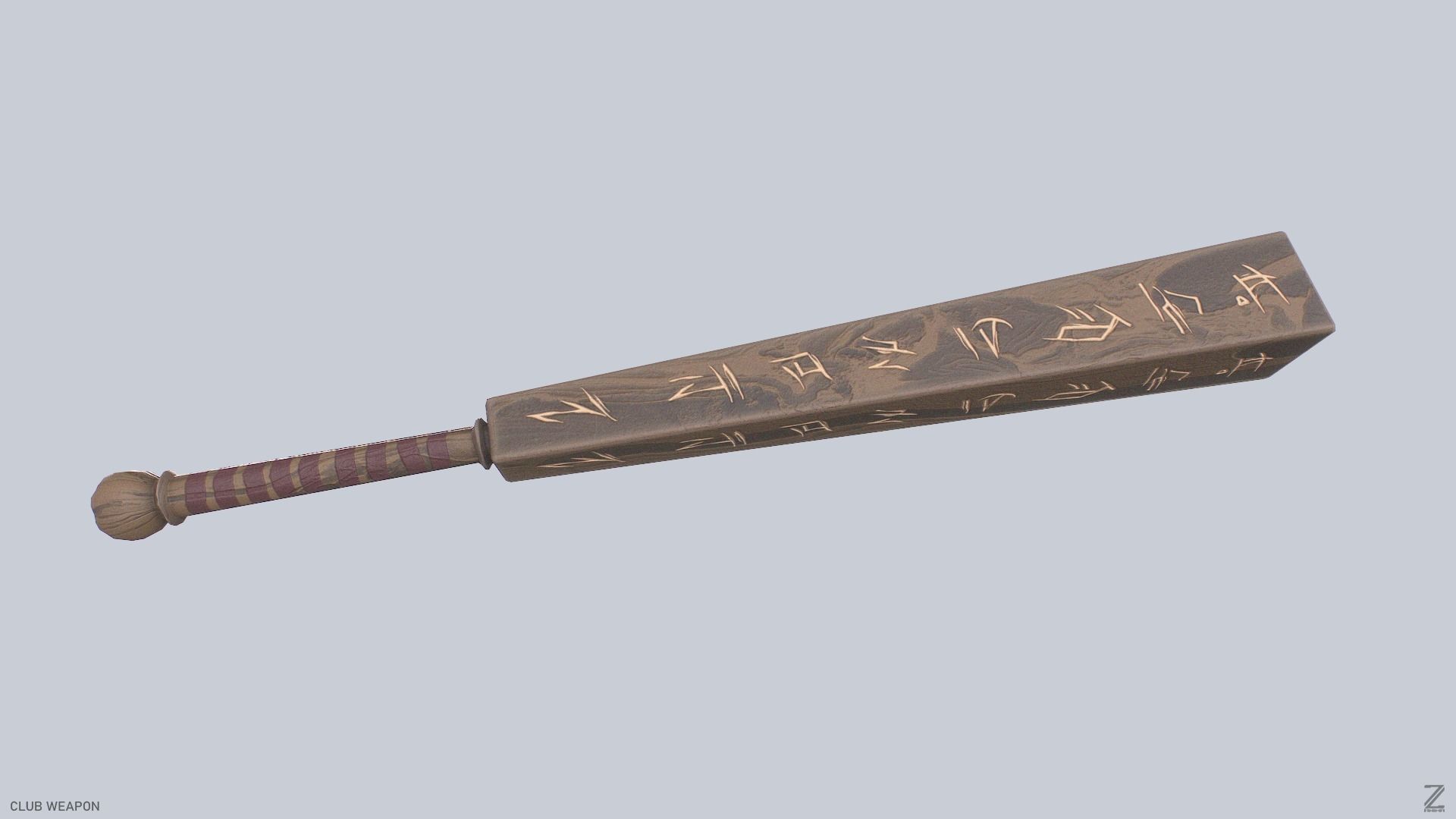 Club weapon Low-poly 3D model_9