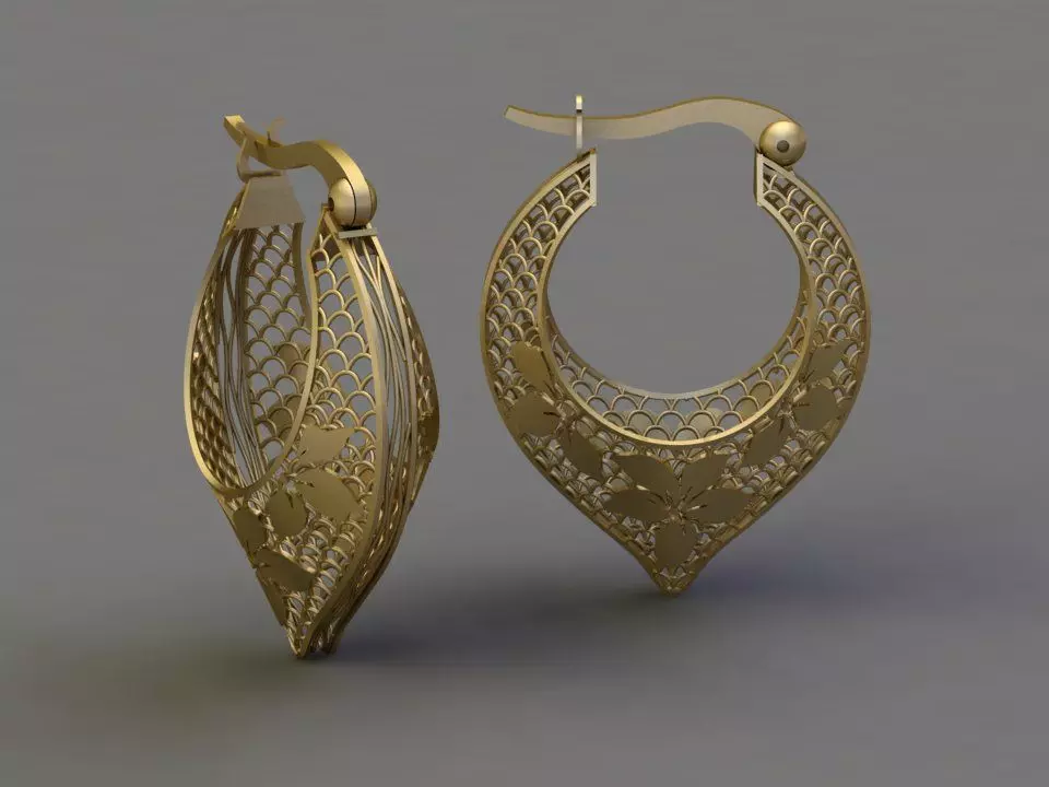 Fusion earring  3D print model_0