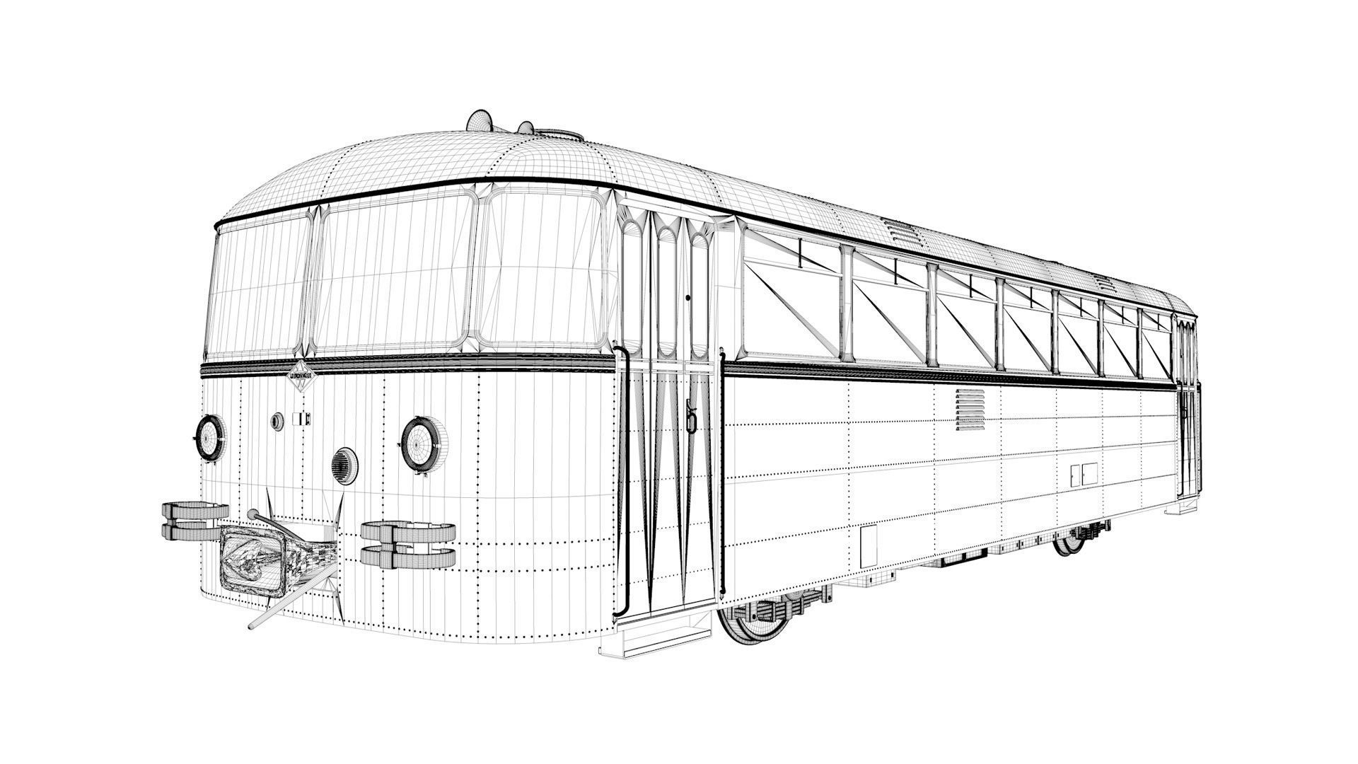 Schienenbus Uerdingen VT 95 Railbus 3D model_7
