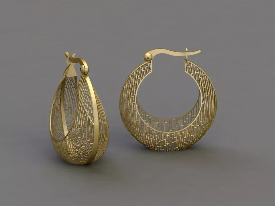 Fusion earring 3D print model_0