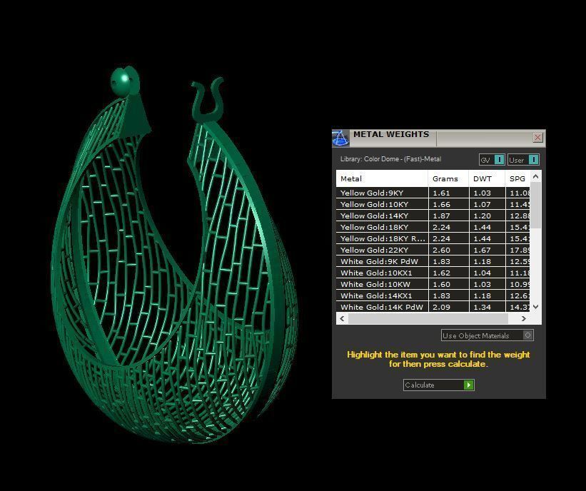 Fusion earring 3D print model_2