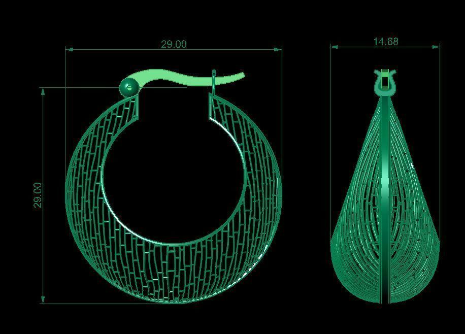 Fusion earring 3D print model_1