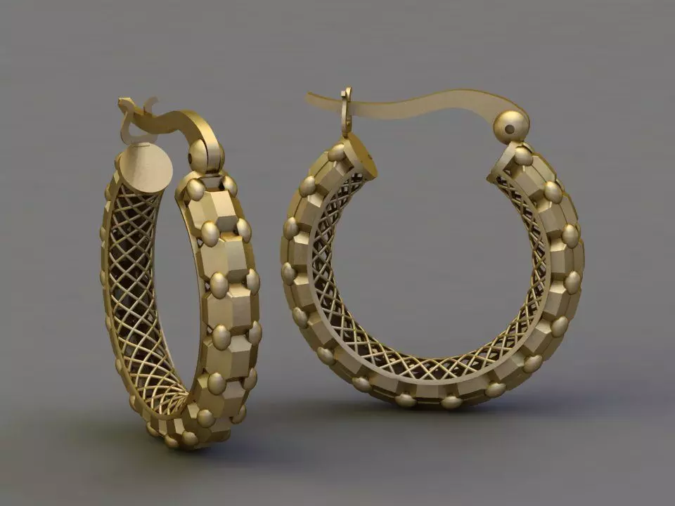 Fusion earring 3D print model_0
