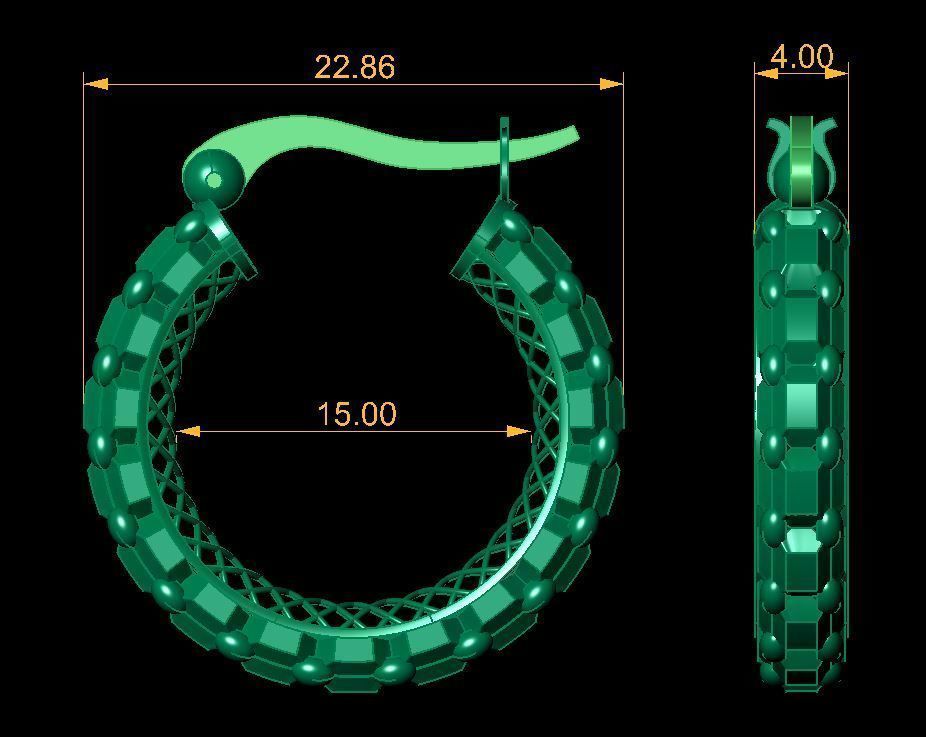 Fusion earring 3D print model_1