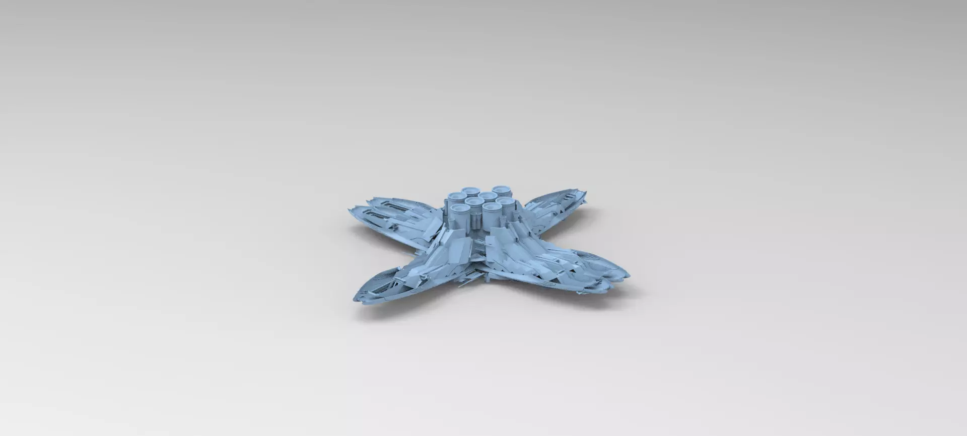 Floating cyber jets cells 3 3D model_0