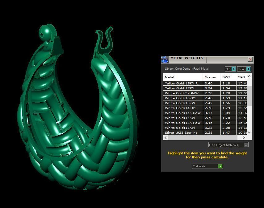 Fusion earring 3D print model_2