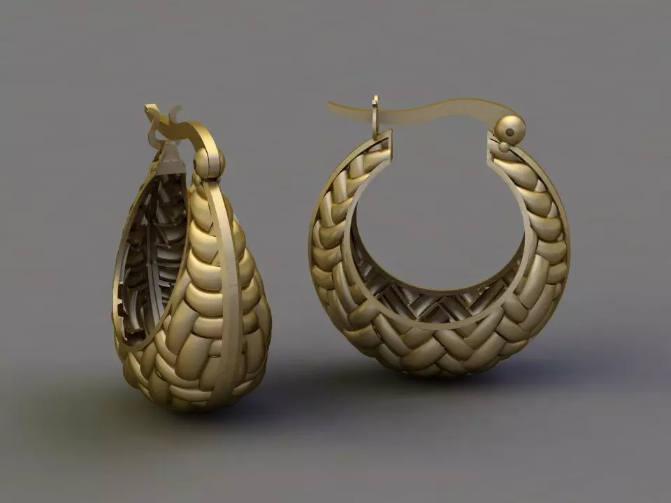 Fusion earring 3D print model_0