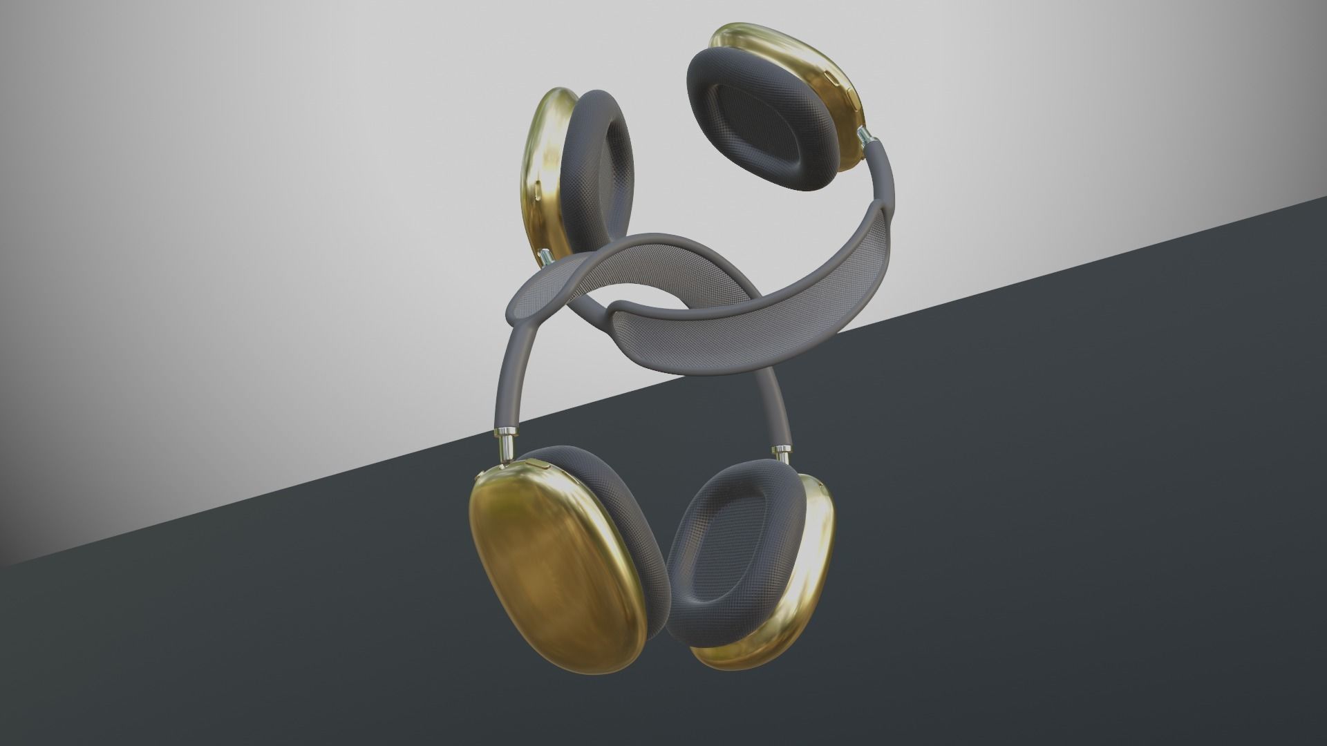 Luxury Gold Over-Ear Headphones - Premium 3D Model 3D model_4