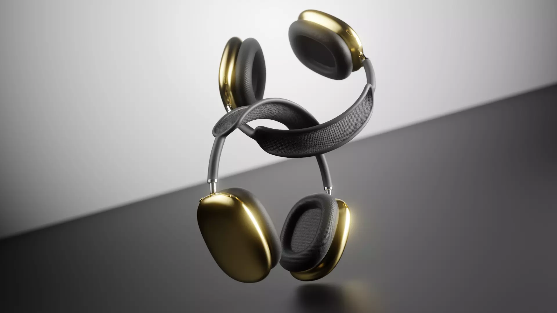 Luxury Gold Over-Ear Headphones - Premium 3D Model 3D model_0