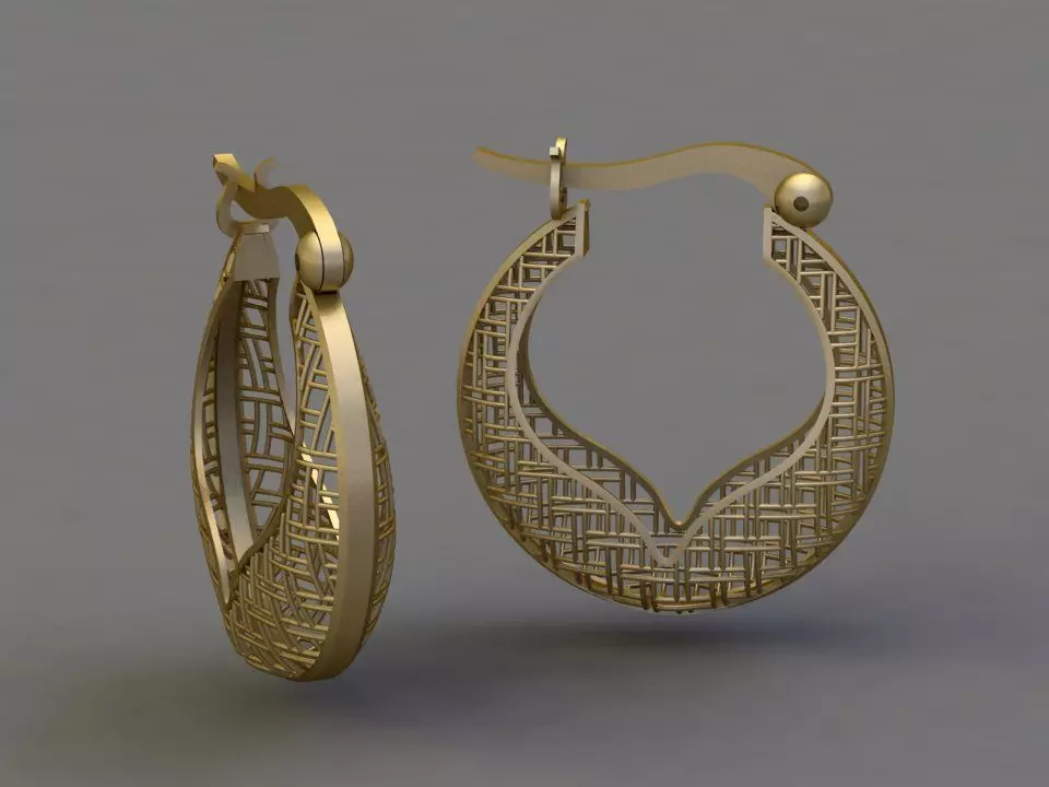 Fusion earring  3D print model_0