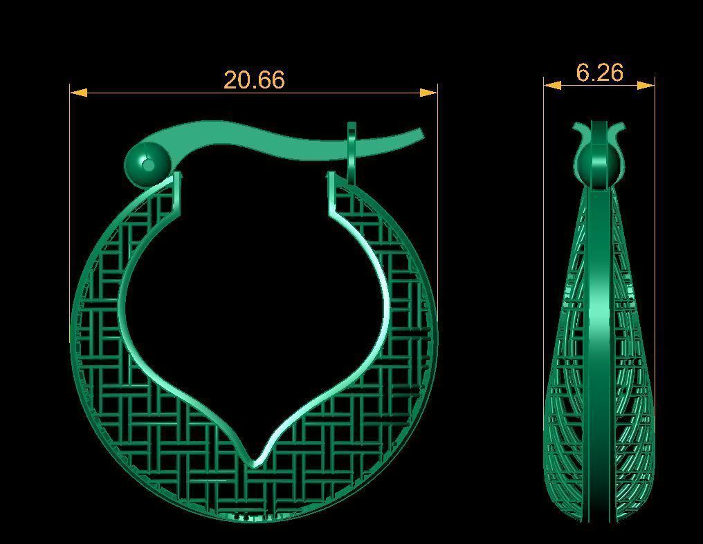 Fusion earring  3D print model_1