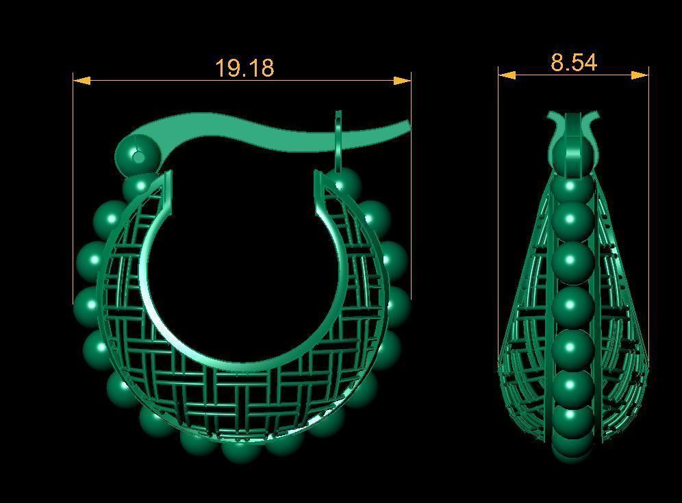 Fusion earring 3D print model_1