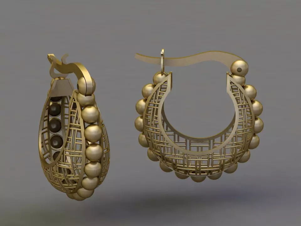 Fusion earring 3D print model_0