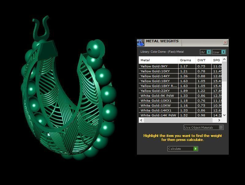 Fusion earring 3D print model_2