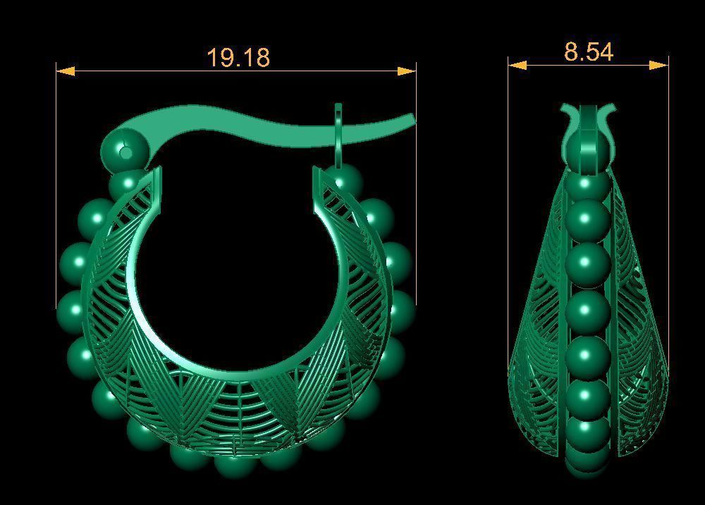 Fusion earring 3D print model_1