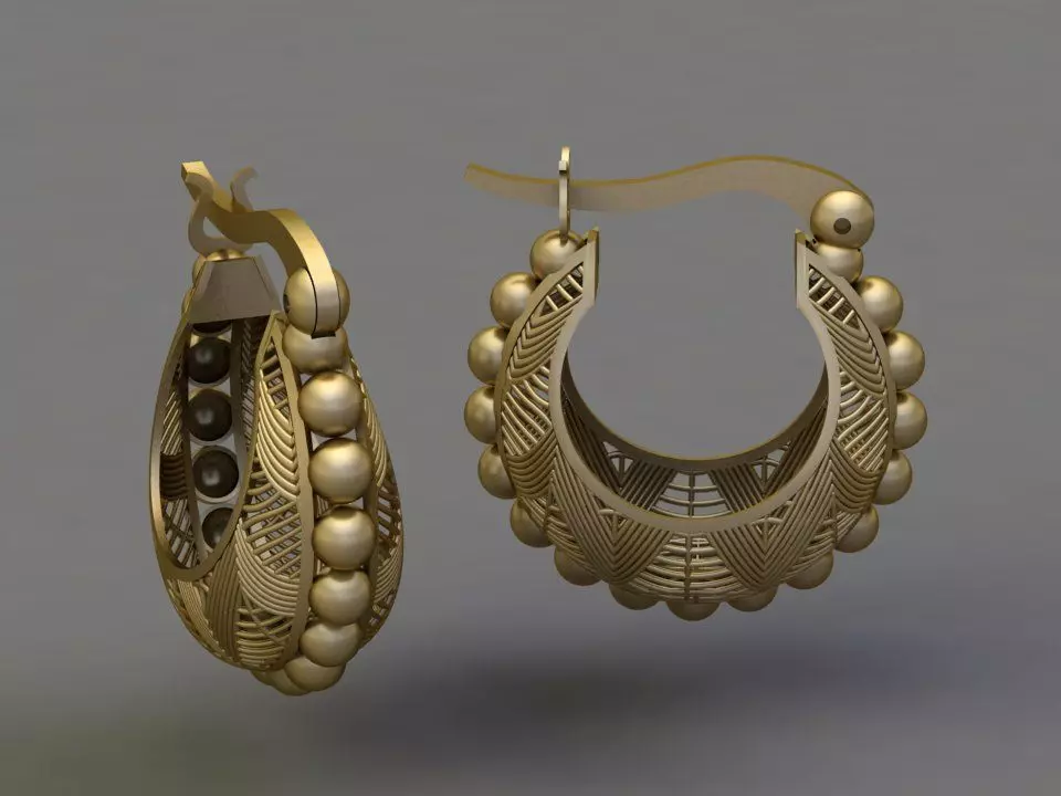 Fusion earring 3D print model_0
