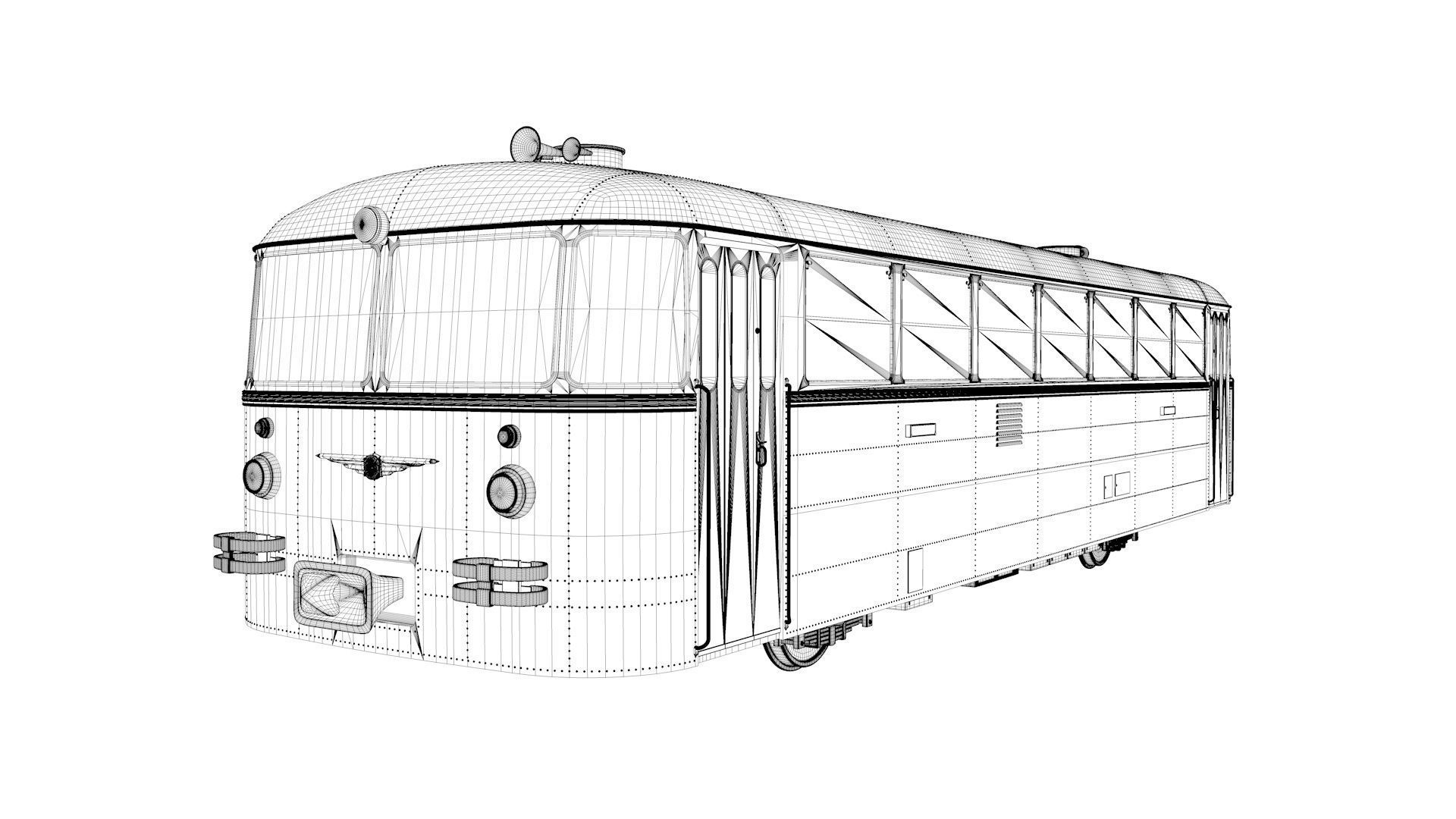 Sinobus JZ series 812 Railbus Mesh Only - STL FBX 3D model_5
