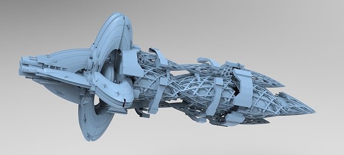 Floating cyberpunk gravity base 3D model