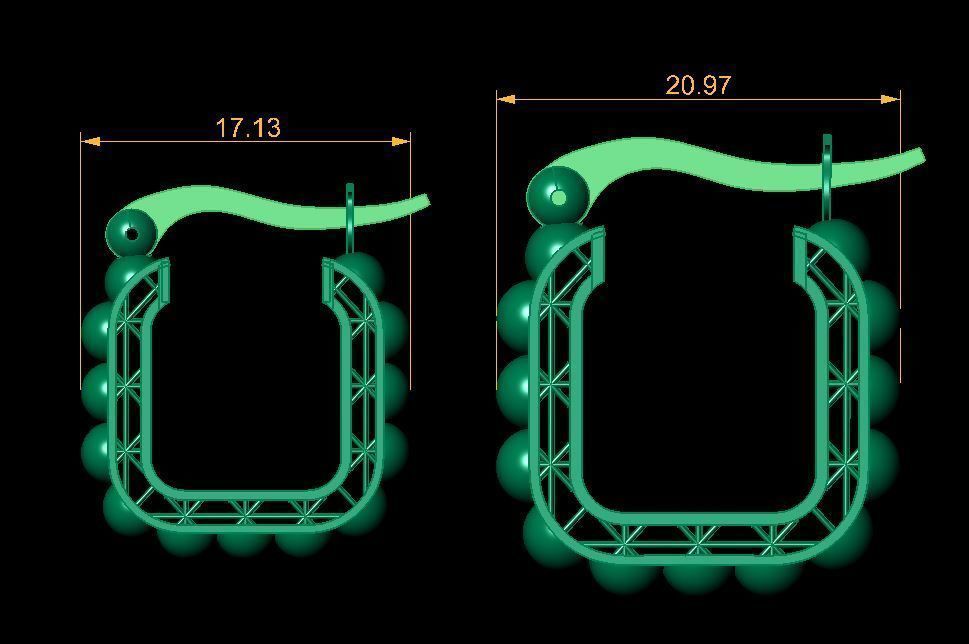 Fusion earring 3D print model_1