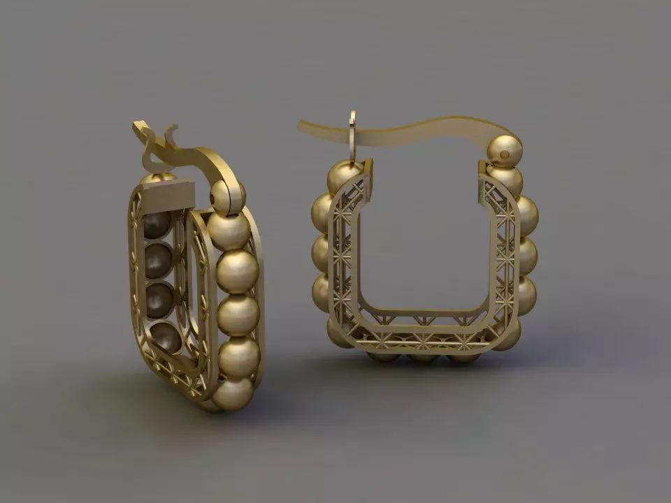 Fusion earring 3D print model_0