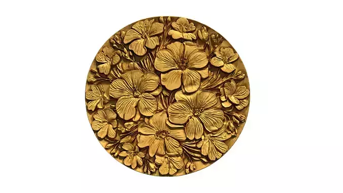 Classic circular carved decor ornament 11