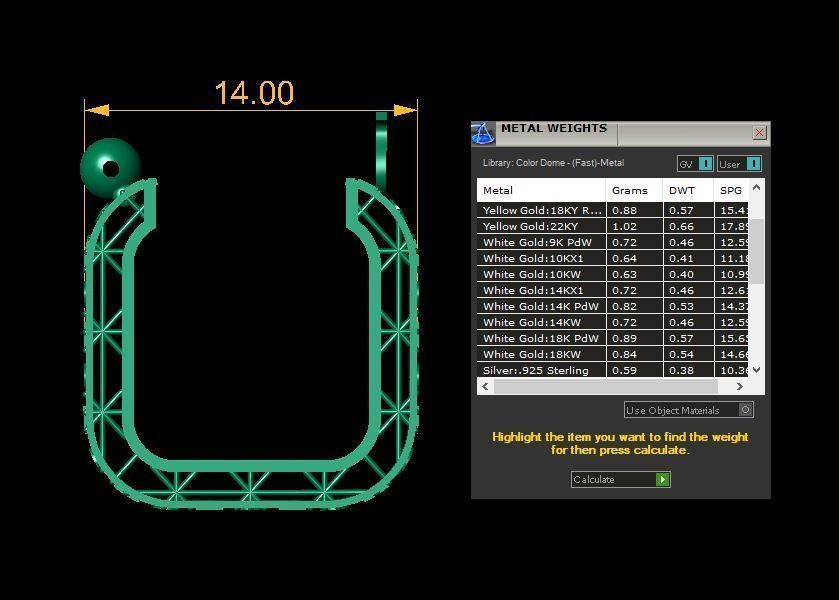 Fusion earring 3D print model_1