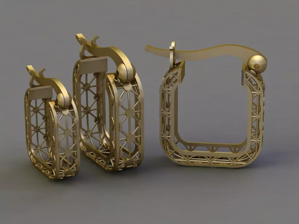 Fusion earring 3D print model_0