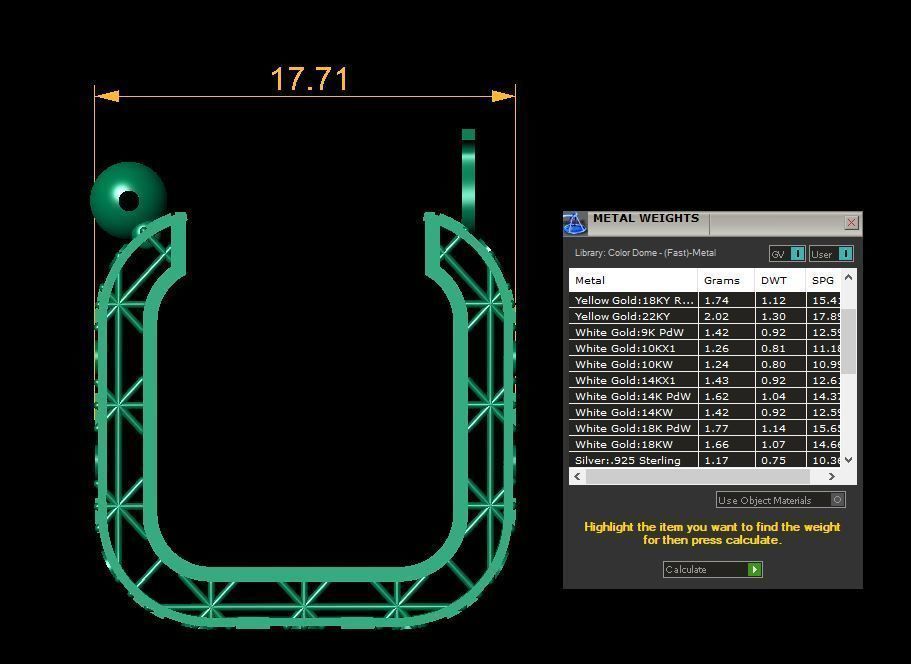 Fusion earring 3D print model_2