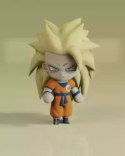 Goku Chibi SSJ3 3D print model