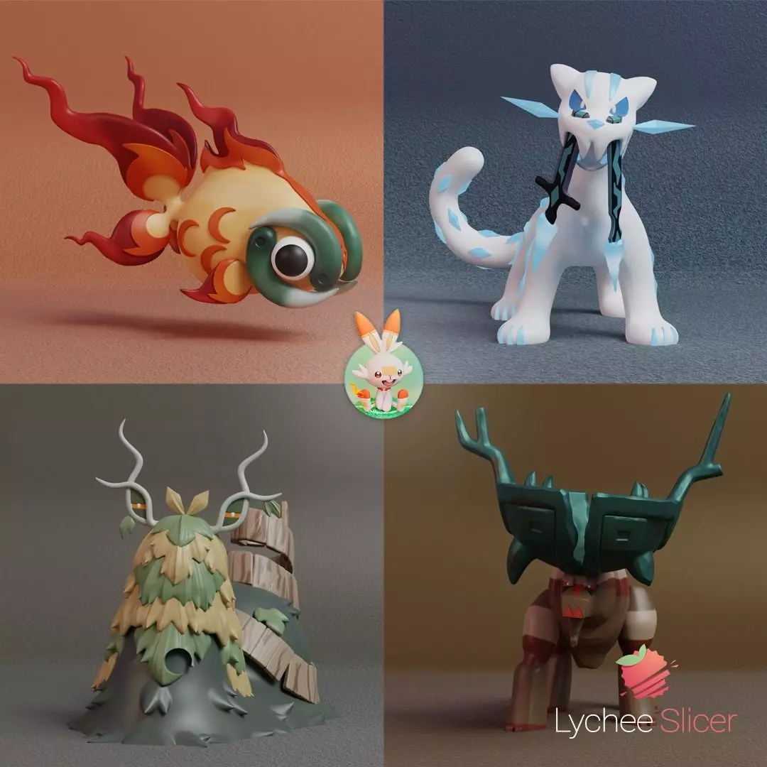Pokemon - Chi Yu Wo chien Ting Lu and Chien Pao 3D print model_0