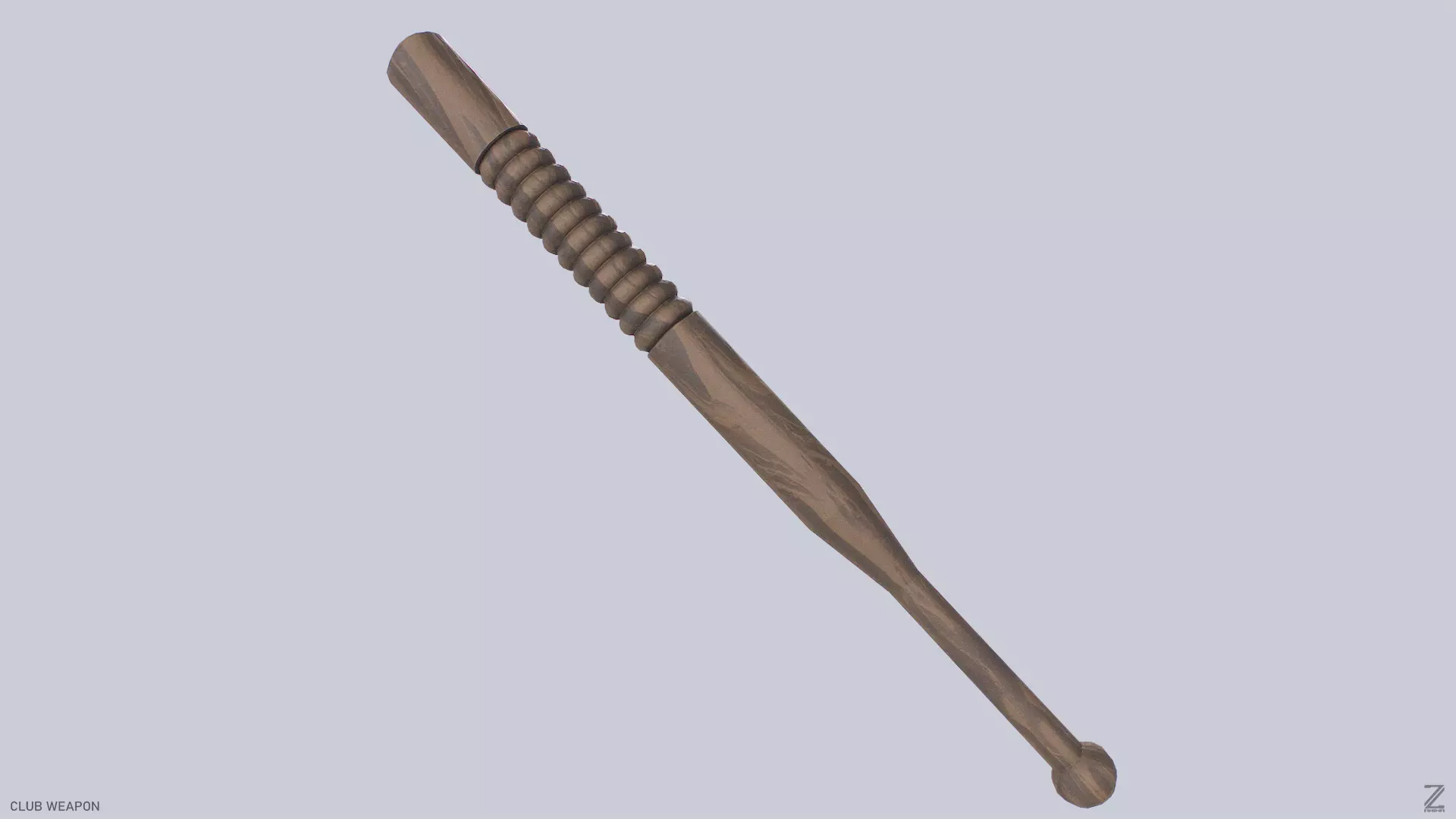 Club weapon Low-poly 3D model