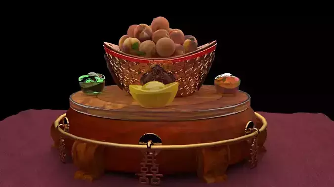 Chinese gold ingot display stand 