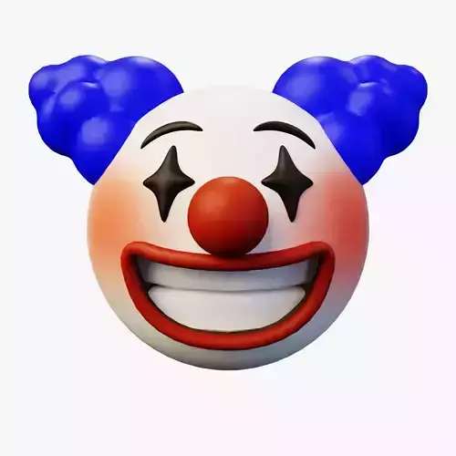Clown Circus Emoticon Emoji or Smiley 3D model