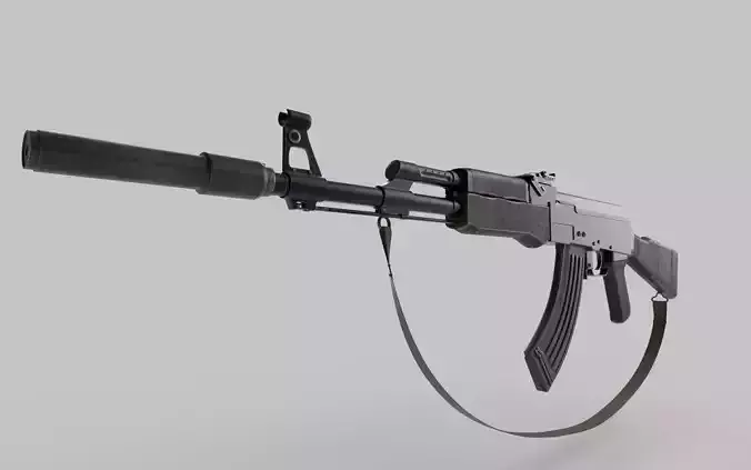 AK47 with silencer 3D model