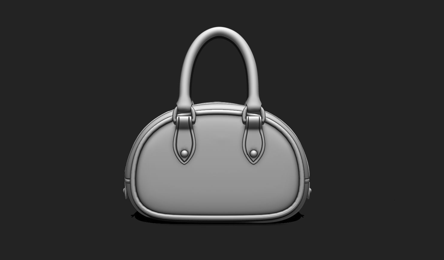 Handbag with Keychain - Star Details Low-poly 3D model_5