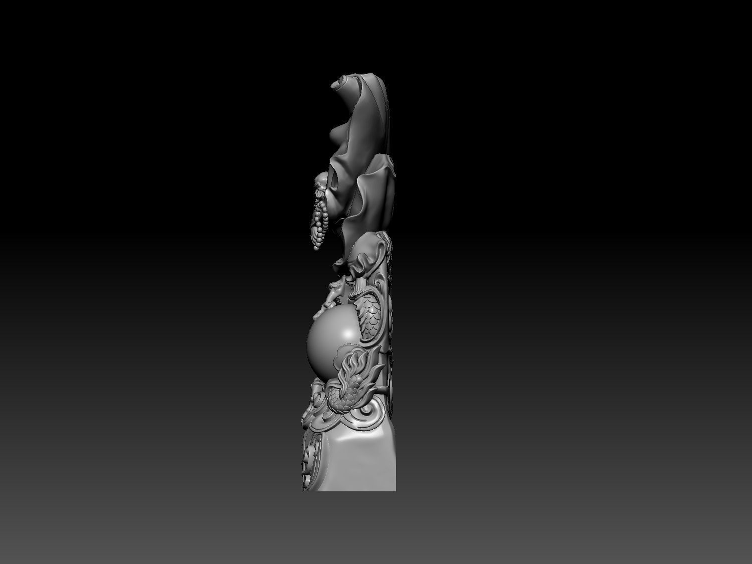 Statue of Dharma riding a dragon 3D print model_7