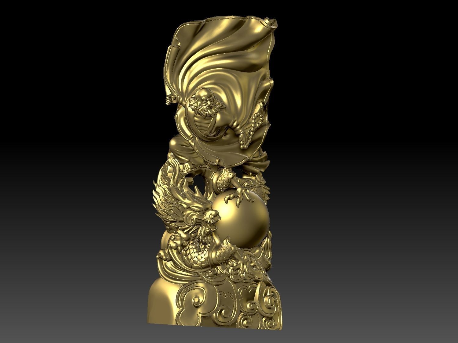 Statue of Dharma riding a dragon 3D print model_3