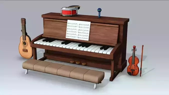 Musical Instruments 3D Model Collection