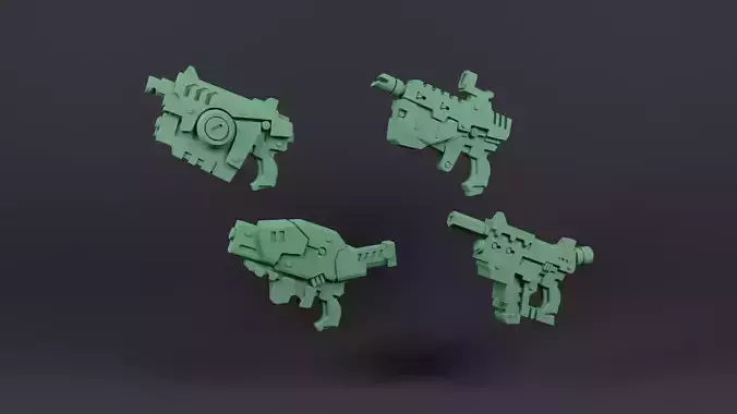 Assault Sidearm Pack For Miniatures