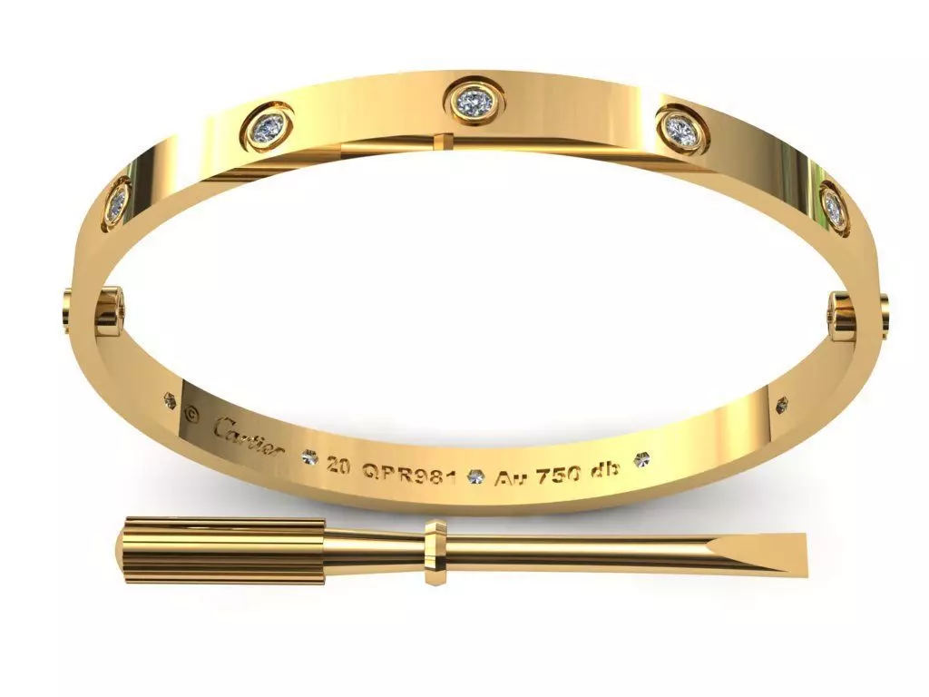 Love Bracelet 20 Size Full Gem 3D print model_0