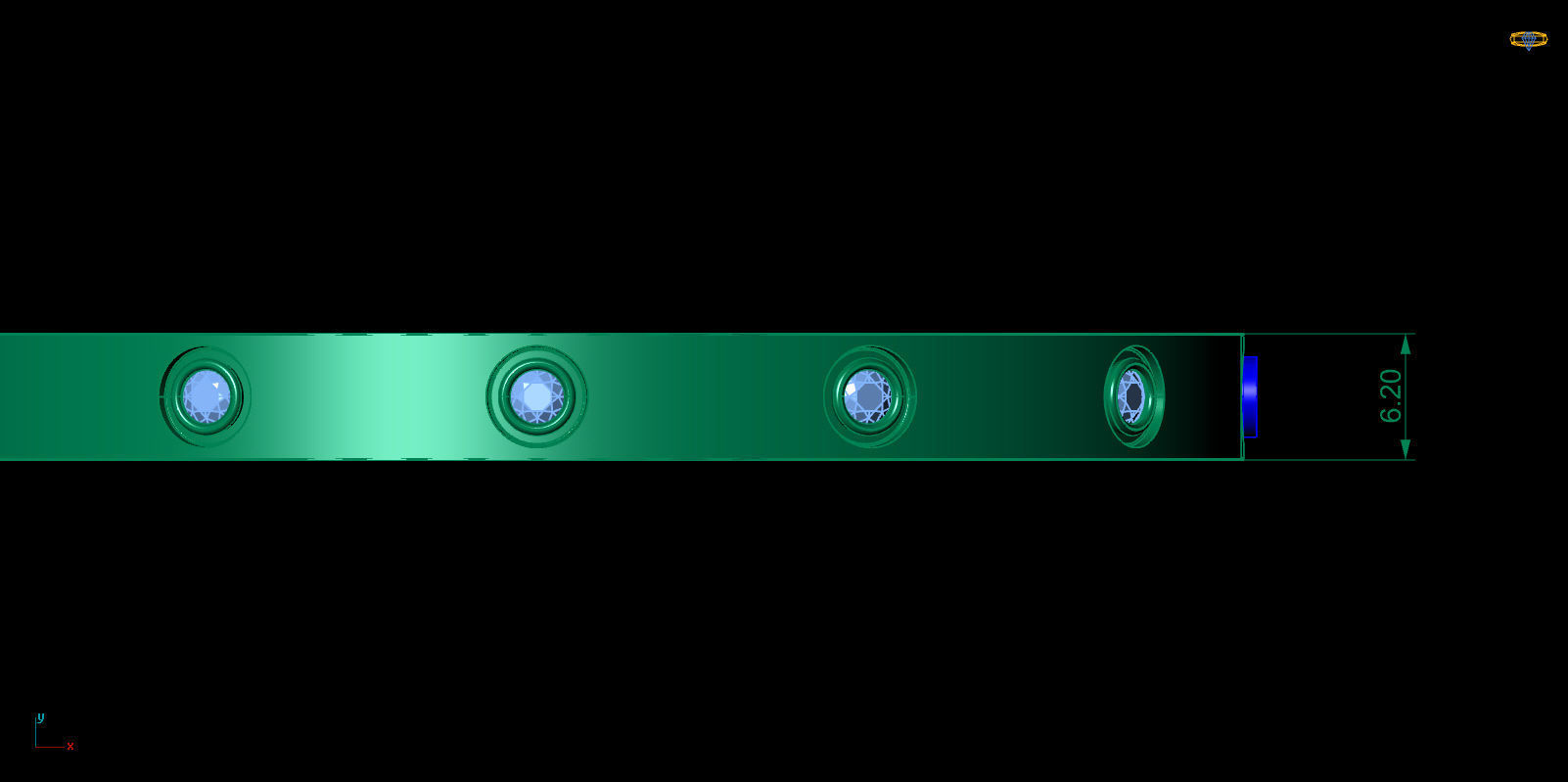 Love Bracelet 20 Size Full Gem 3D print model_4