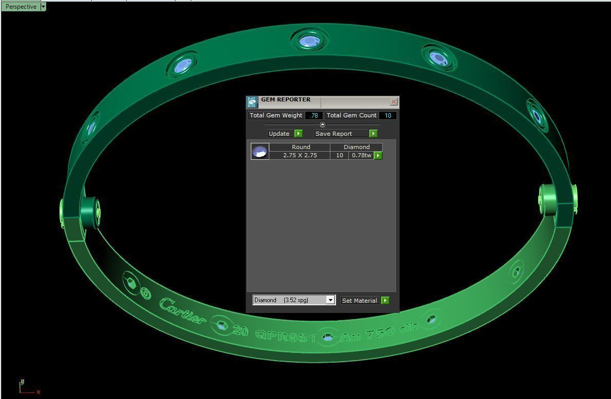 Love Bracelet 20 Size Full Gem 3D print model_2