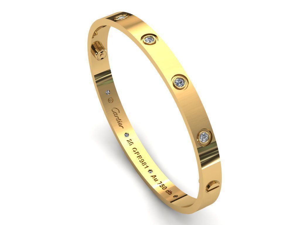 Love Bracelet 20 Size Full Gem 3D print model_13