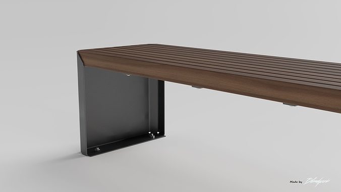 ZANO MODERN BENCH 3D model 6