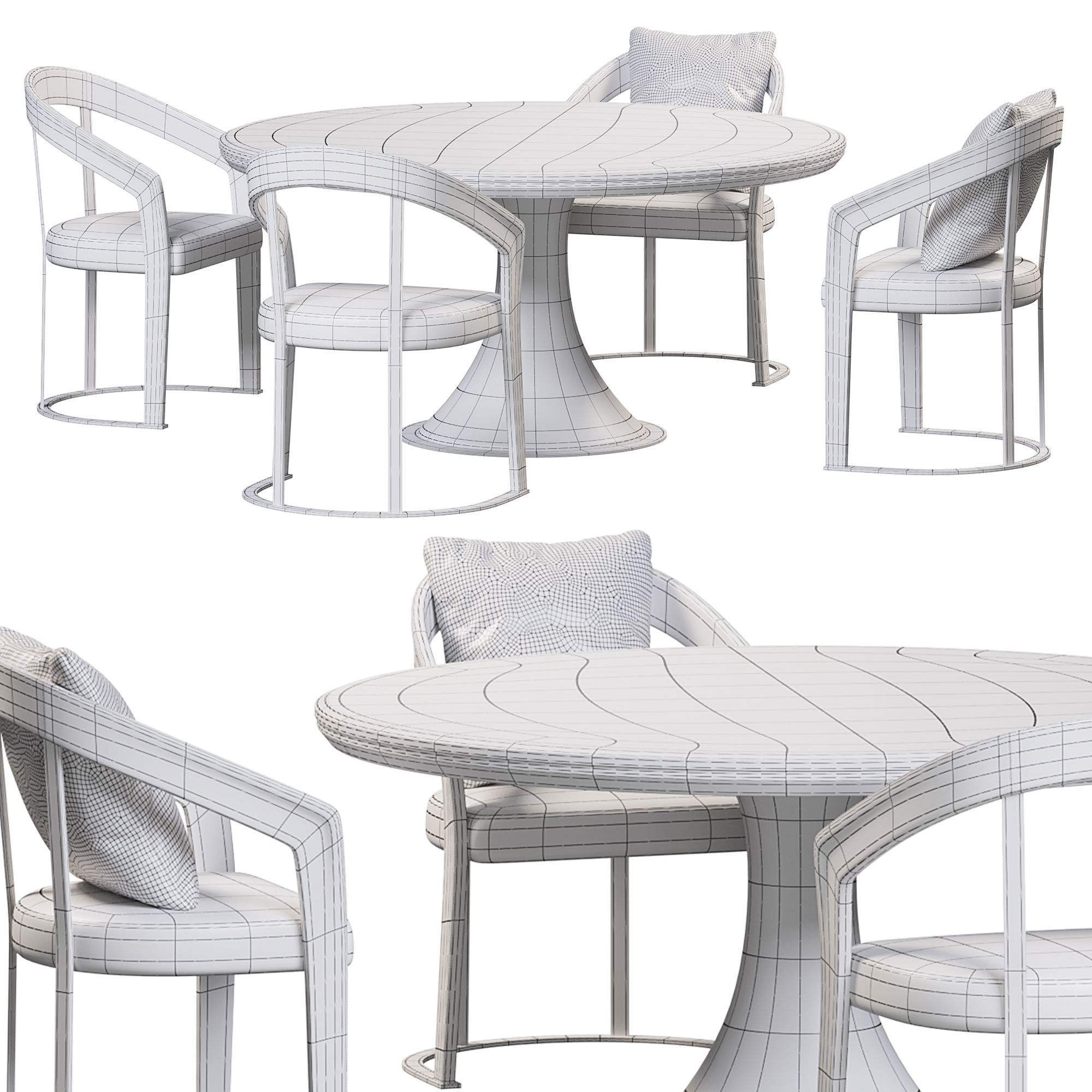 David dining table 3D model_2