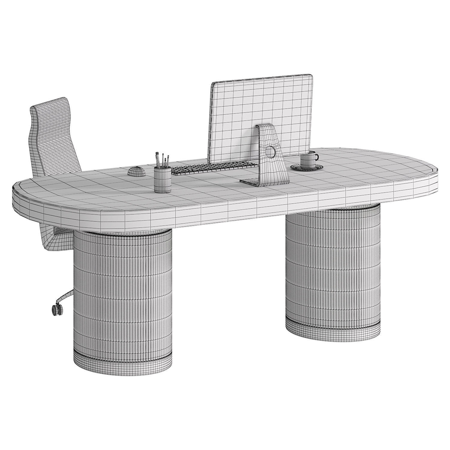 Office furniture 3D model_3